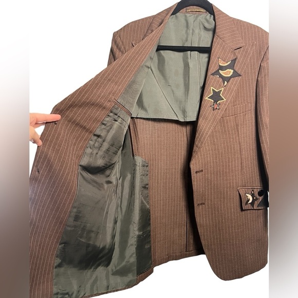 Handmade Blazer Patchwork Stars Western Boho - Picture 4 of 8